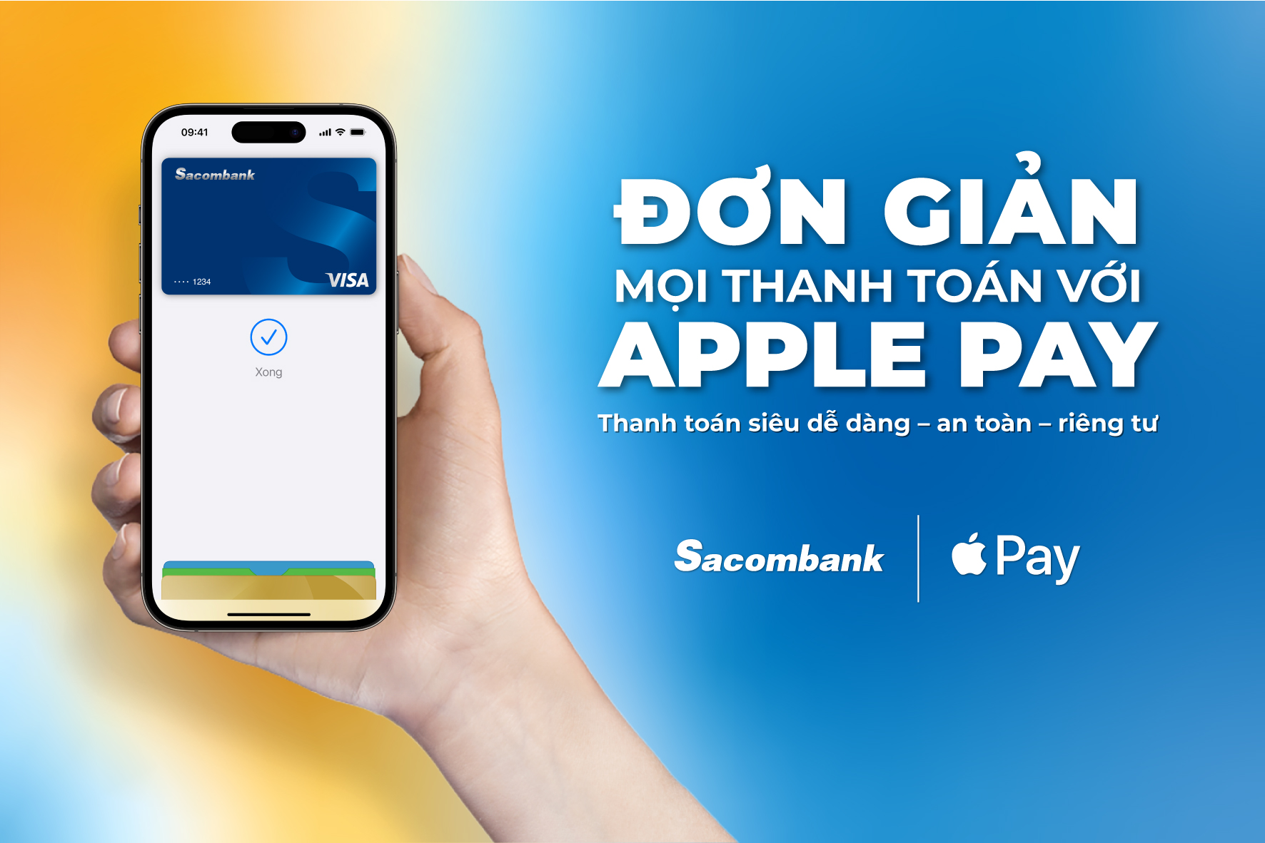Sacombank giới thiệu Apple Pay: Một phương thức thanh toán dễ dàng, an toàn và riêng tư với iPhone, Apple Watch, iPad và Ma